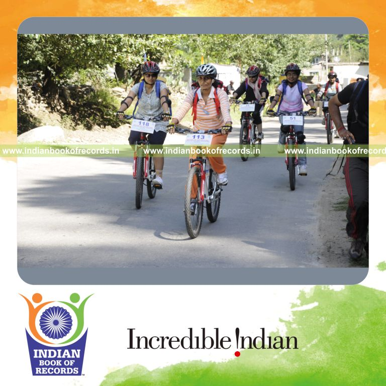 team completing extended cycling expedition for record in Indian Book of Records