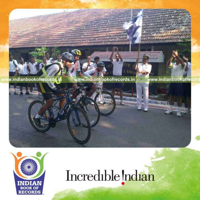 team performing extended cycling marathon for an record in Indian Book of Records