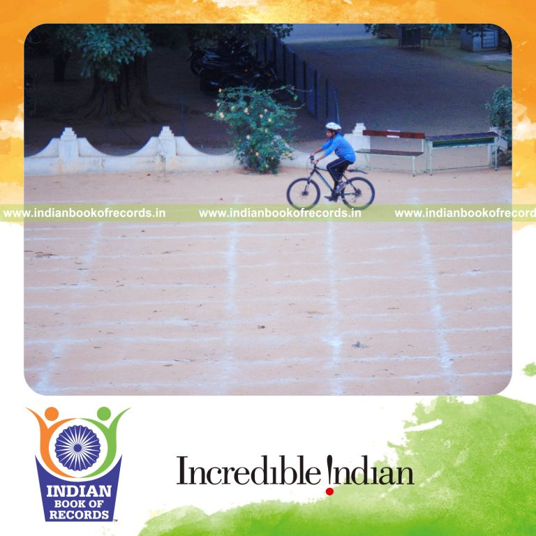 minor male performing long duration cycling marathon for Indian Book of Records