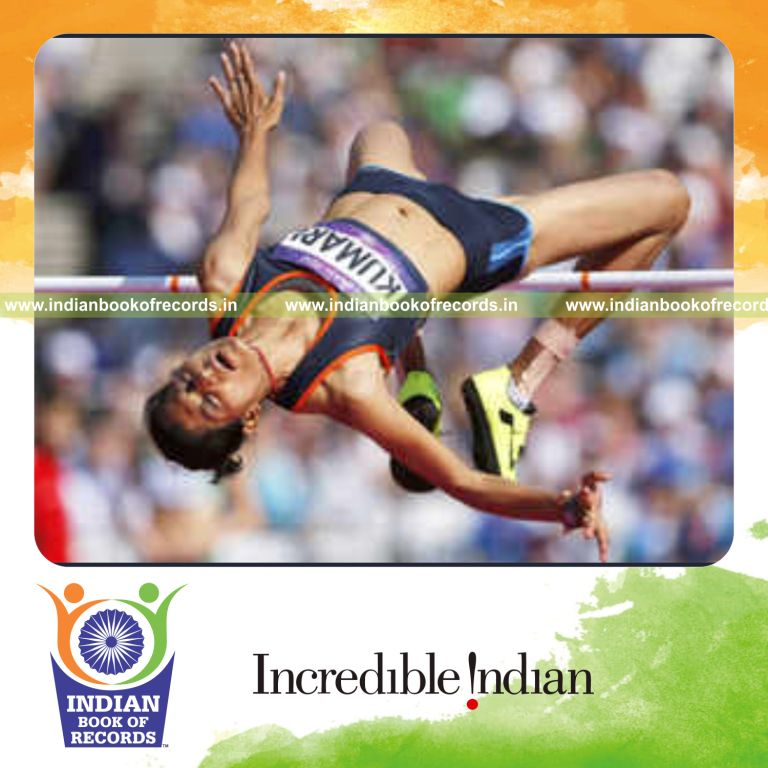 individual female achieving longest distance in high jump for record in Indian Book of Records