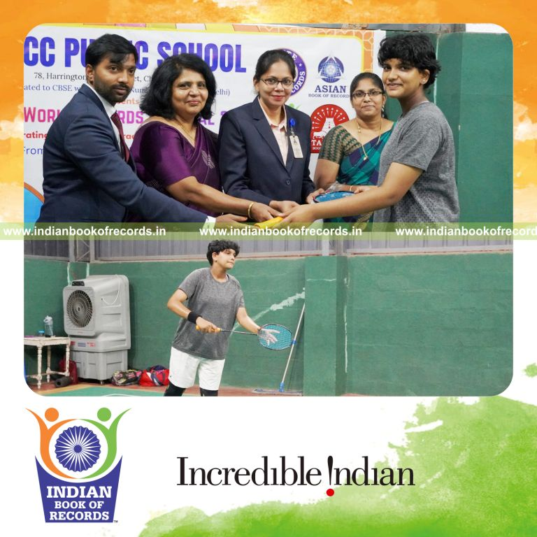 Longest Duration Playing Badminton Against Most Opponents by an Individual (Minor-Female) - Indian Book of Records.