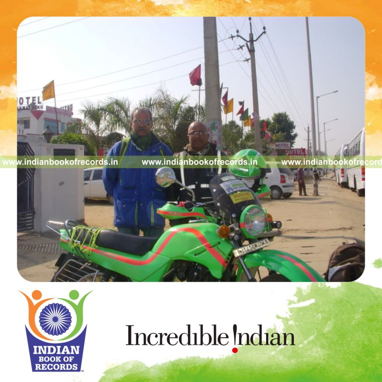 male individual completing east west expedition over long distance for an record in Indian Book of Records