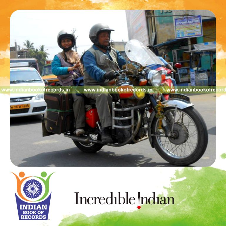 couple completing long motorcycle journey for record in Indian Book of Records
