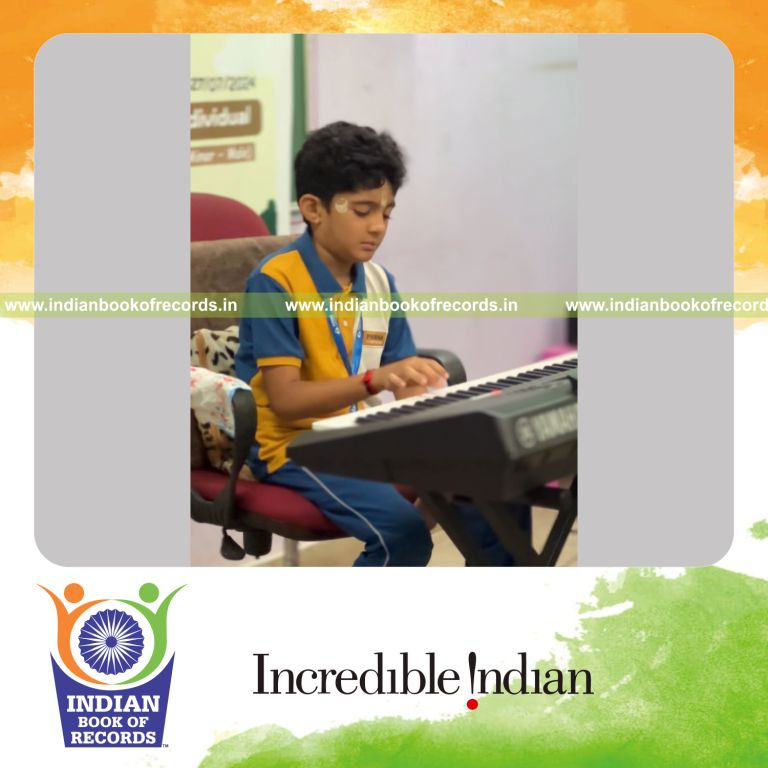 A prolonged keyboard music performance delivered continuously for Indian Book of Records