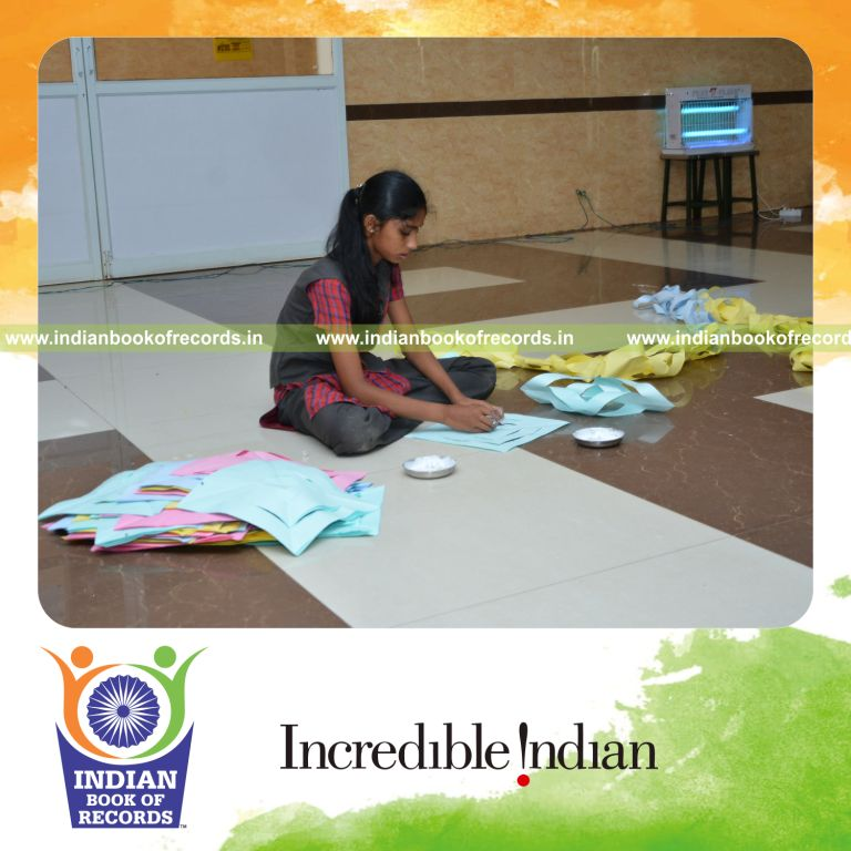 minor female creating longest kirigami chain in six hours for Indian Book of Records