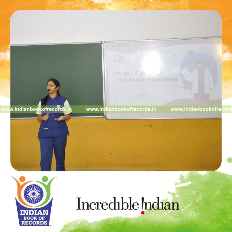 A prolonged lecture session delivered over many hours recognized by Indian Book of Records