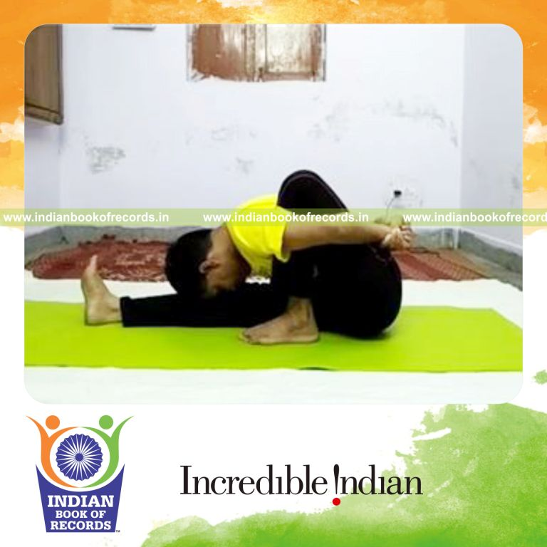 individual holding marichyasana yoga pose for longest duration for record in Indian Book of Records