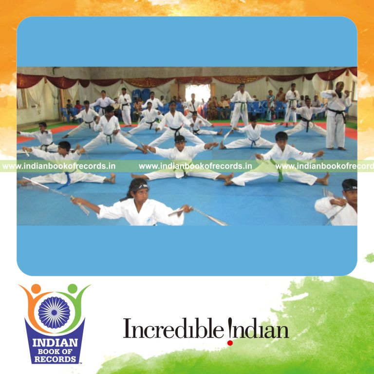 team performing non stop nunchaku rotation for Indian Book of Records