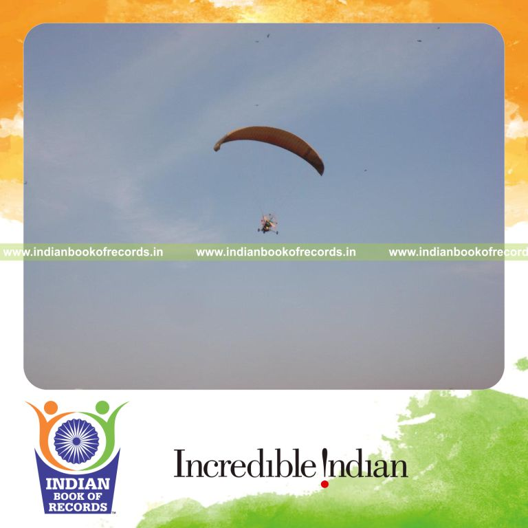team performing extended paramotor night flying marathon for record in Indian Book of Records