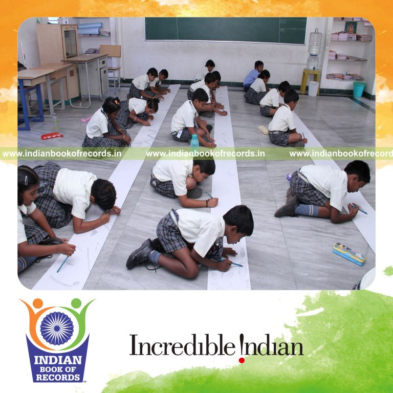 team creating extended pencil sketching artwork for record in Indian Book of Records