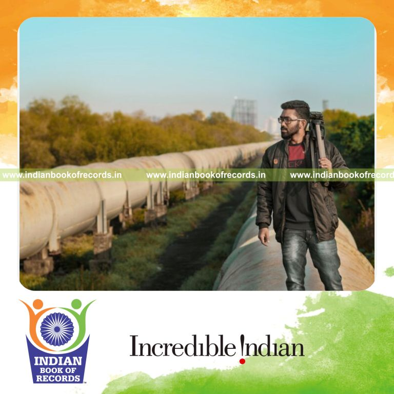 Individual engaged in an extended photography session capturing images continuously recognized by Indian Book of Records