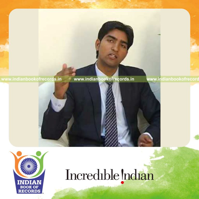 individual recalling value of pi for longest duration for Indian Book of Records
