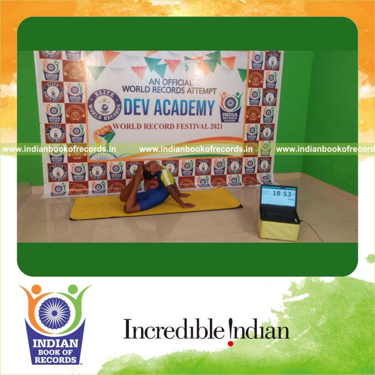 A yoga practitioner maintaining the Purna Bhujangasana pose for a long time featured in Indian Book of Records