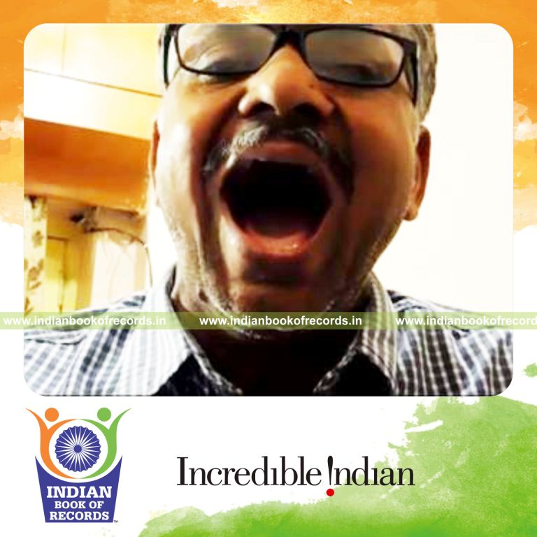 individual saying aahhh continuously for longest duration record in Indian Book of Records