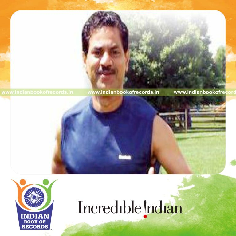 male individual running barefoot for extended duration for record in Indian Book of Records
