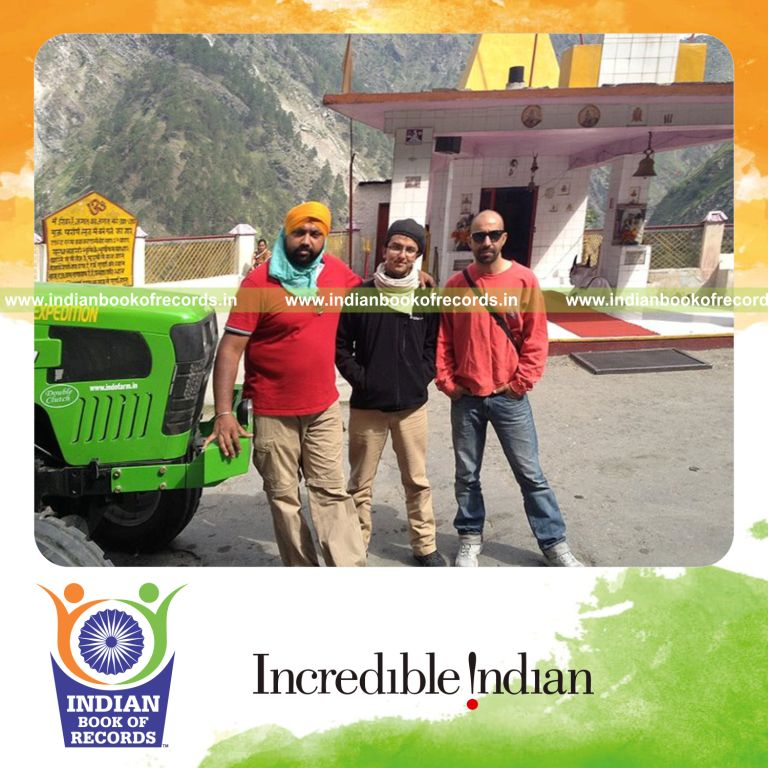 team performing extended tractor expedition for record in Indian Book of Records