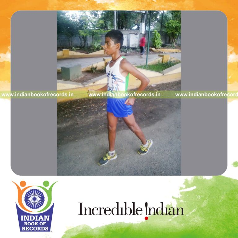 minor male performing speed walk covering long distance for Indian Book of Records
