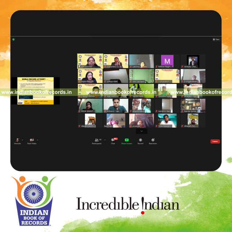 team conducting longest webinar marathon in life skills for record in Indian Book of Records