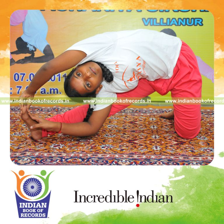 young female performing yoga marathon for extended duration for record in Indian Book of Records