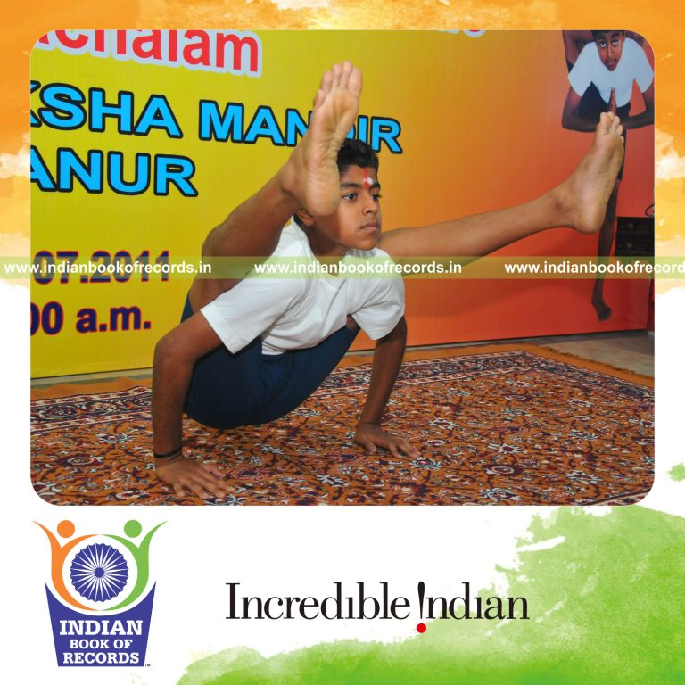 young male performing yoga marathon for extended duration for record in Indian Book of Records