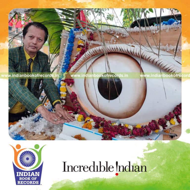 Massive marble sculpture shaped like a human eye recognized by Indian Book of Records