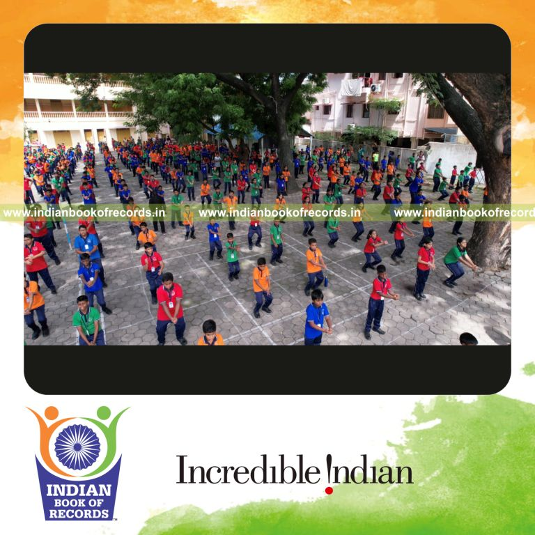 Participants performing squat challenge together in large numbers at a single venue for Indian Book of Records