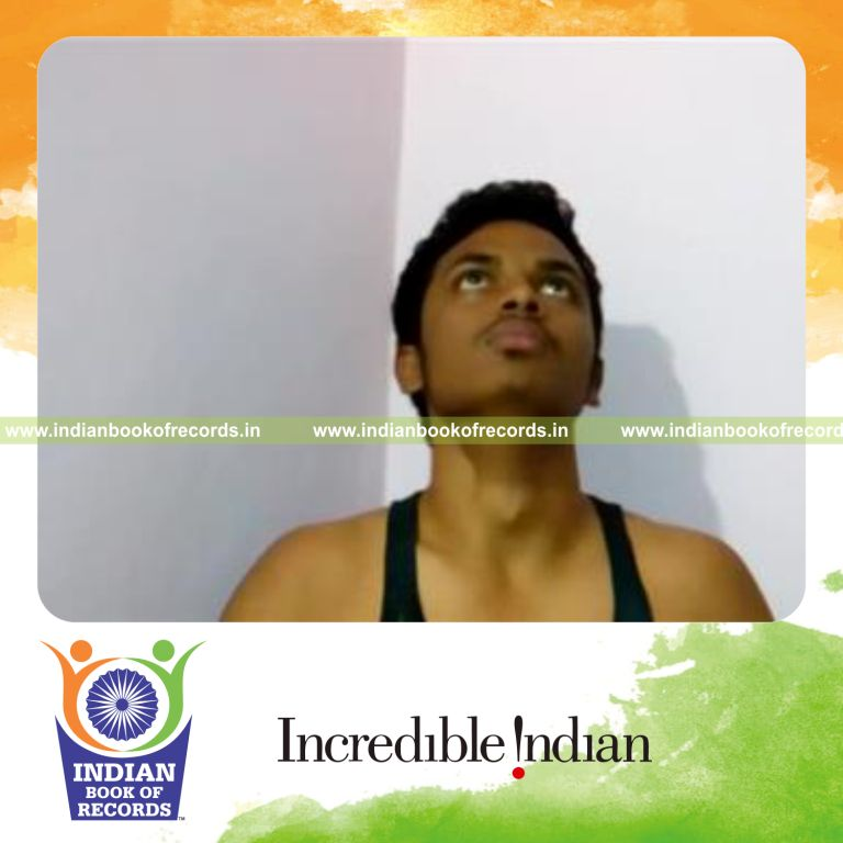 individual performing adams apple bobs in one minute for record in Indian Book of Records