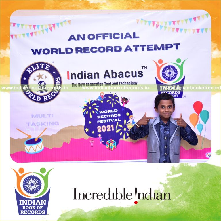 individual male solving addition problems 3 rows for Indian Book of Records