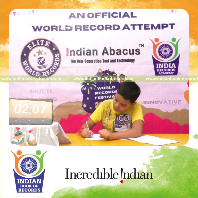 individual male solving addition problems for Indian Book of Records