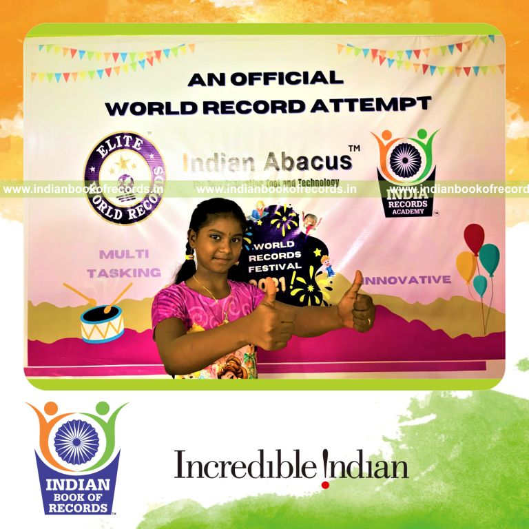 individual female solving addition problems while holding purna bhujangasana yoga pose for Indian Book of Records