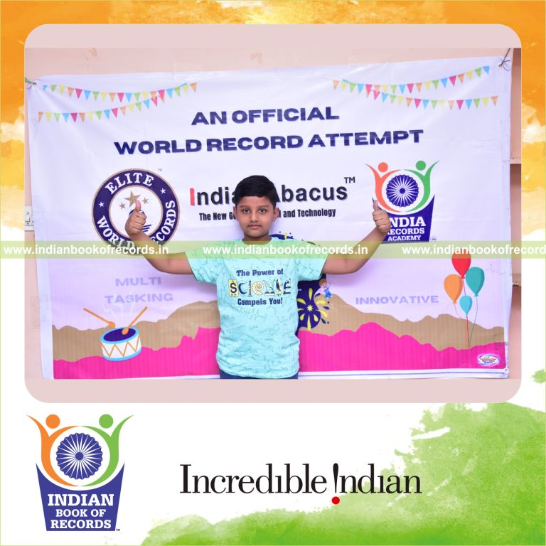 individual male solving arithmetic problems 3 rows for Indian Book of Records