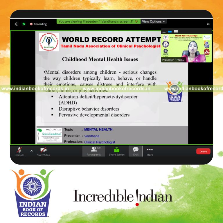 clinical psychologists presenting mental health webinar simultaneously to different viewers for record in Indian Book of Records