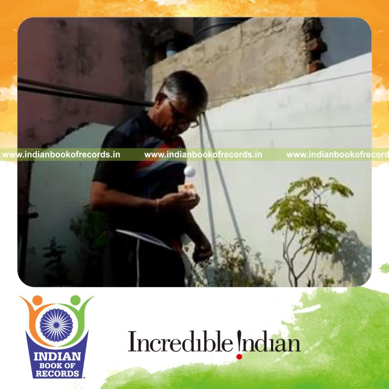individual bouncing golf ball on rubiks cube consecutively for record in Indian Book of Records