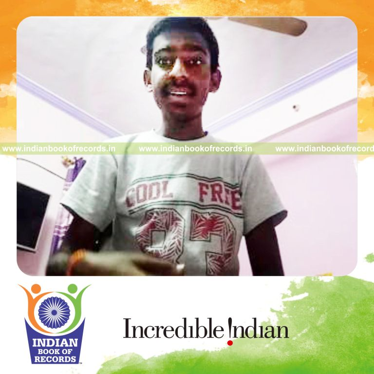 individual introducing oneself in maximum number of languages for record in Indian Book of Records