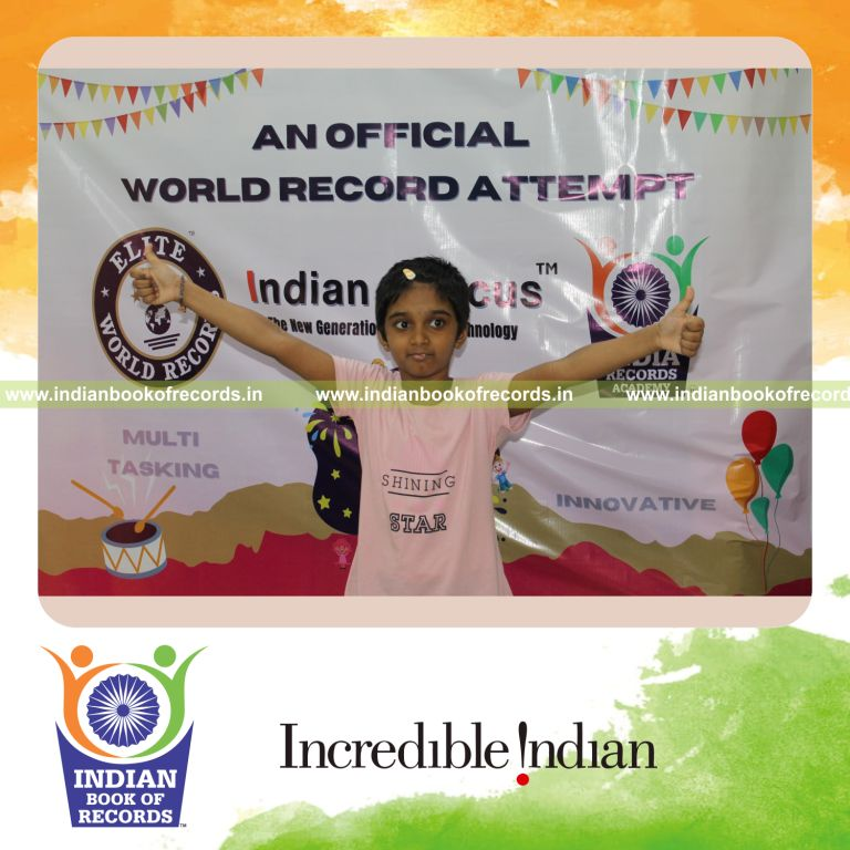individual female solving arithmetic problems while performing sports drill for Indian Book of Records