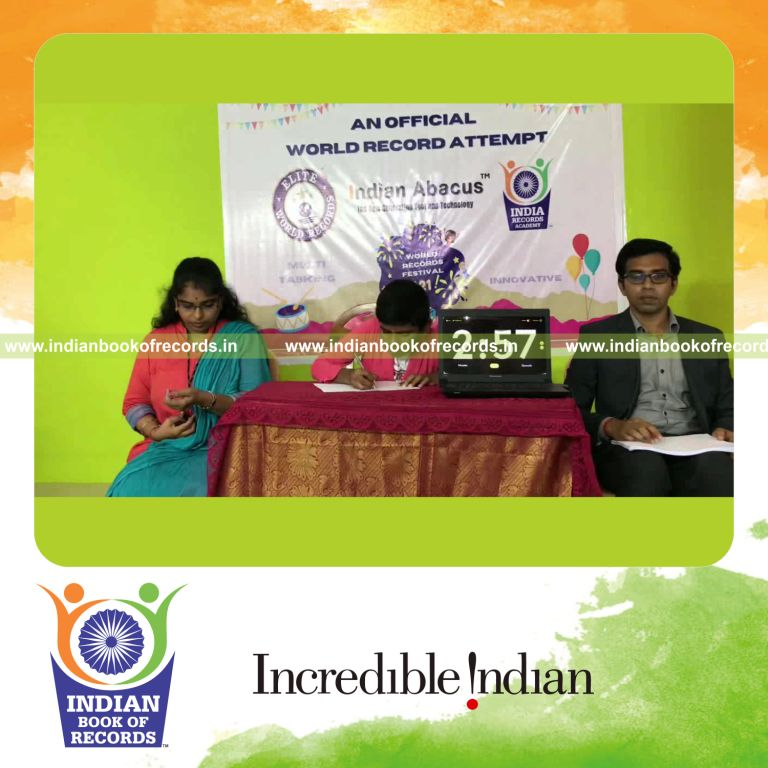 individual male solving single digit addition problems in 3 minutes for record in Indian Book of Records