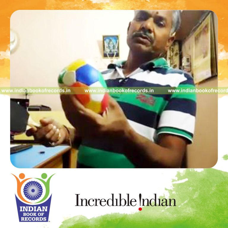 individual bouncing sponge ball on alternate paddle sides for record in Indian Book of Records