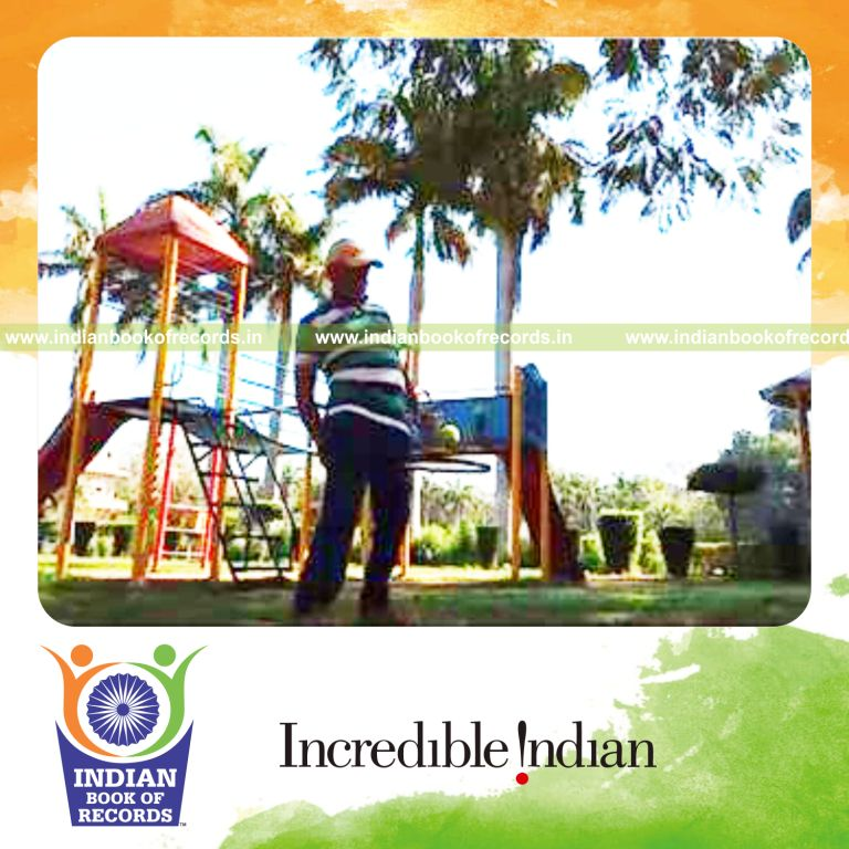 individual bouncing tennis ball between legs for record in Indian Book of Records