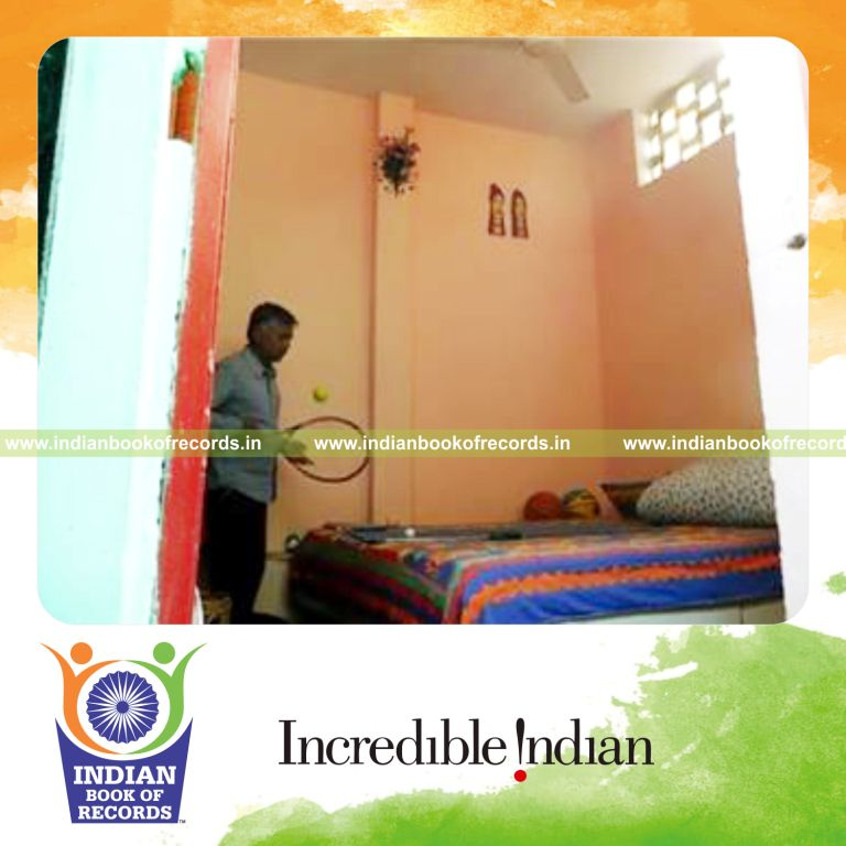 individual bouncing tennis ball on racquet alternately in 30 seconds for record in Indian Book of Records