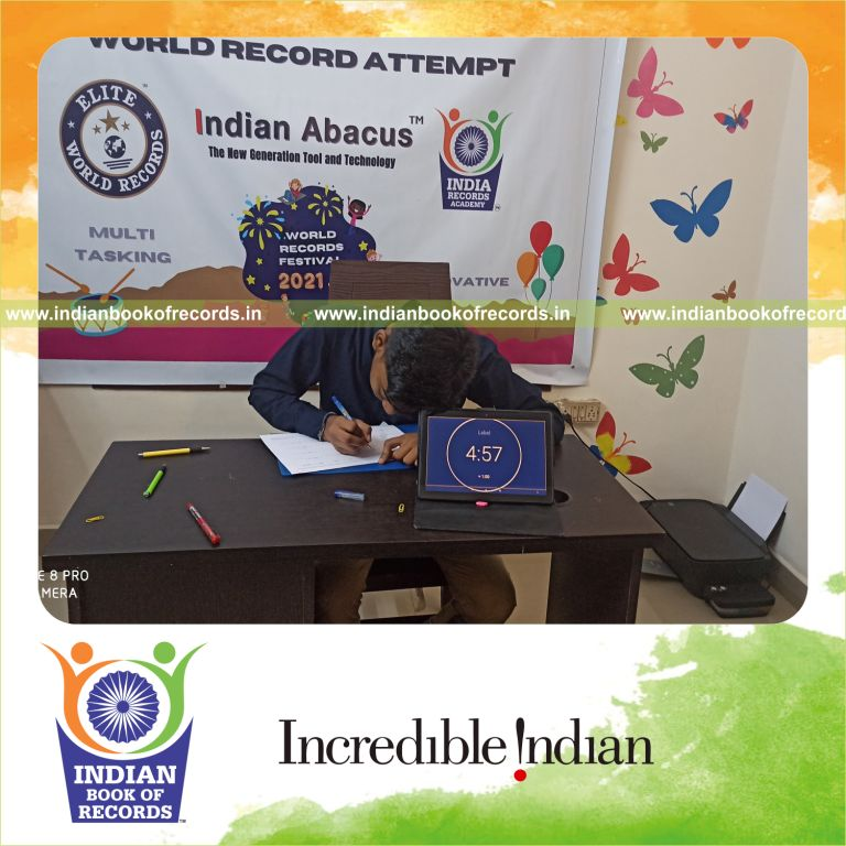 individual male solving three digit multiplication problems in 5 minutes for Indian Book of Records