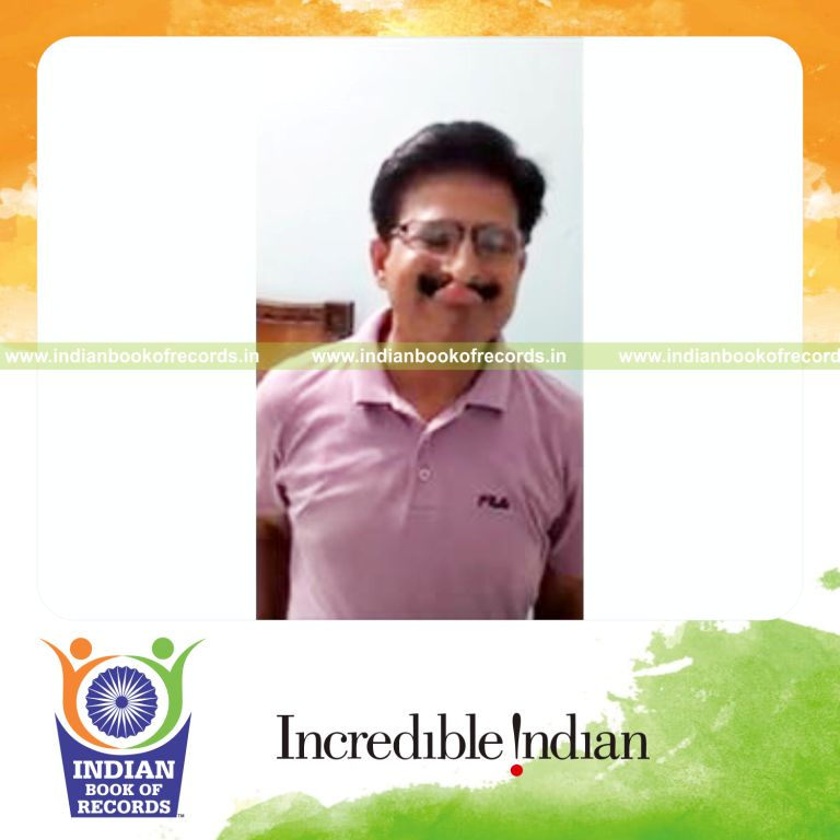 individual touching tongue to nose repeatedly in one minute for record in Indian Book of Records