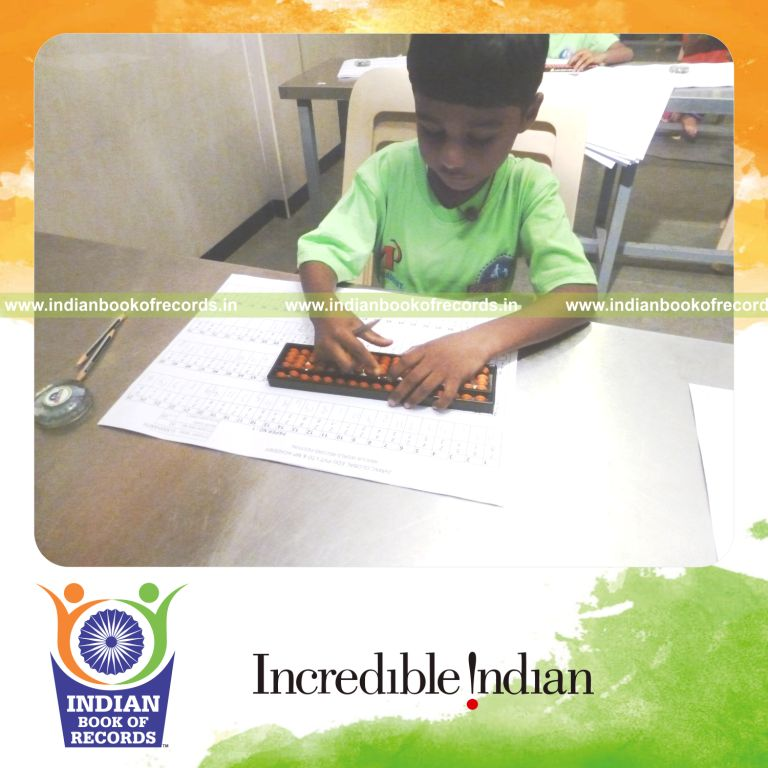 minor solving arithmetic using abacus for Indian Book of Records