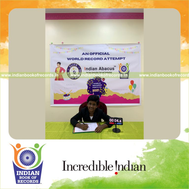 Rapid solving of addition and subtraction problems mentally within a short duration for Indian Book of Records