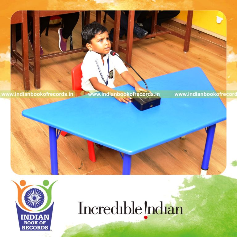 A young participant identifying animals and sea creatures from digital images quickly recognized by Indian Book of Records