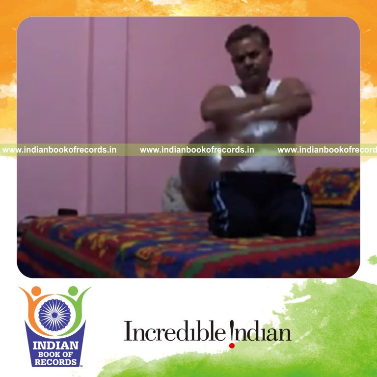 individual folding arms in six seconds while holding thunderbolt pose for record in Indian Book of Records