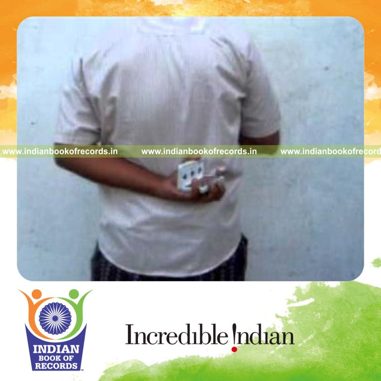 individual performing maximum behind back revolution 2 cuts in 30 seconds for record in Indian Book of Records