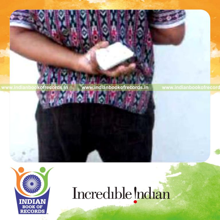 individual performing maximum behind back sabers rollback cuts in 30 seconds for record in Indian Book of Records