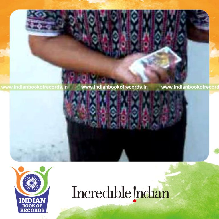 individual performing maximum behind back sabers rollback cuts in one minute for record in Indian Book of Records