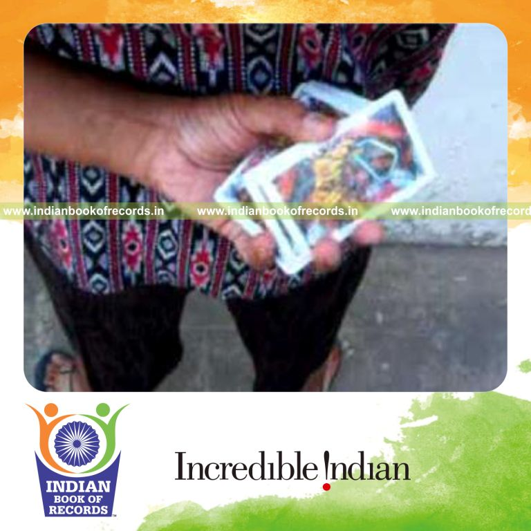 individual performing maximum behind back triangle cuts in 30 seconds for record in Indian Book of Records