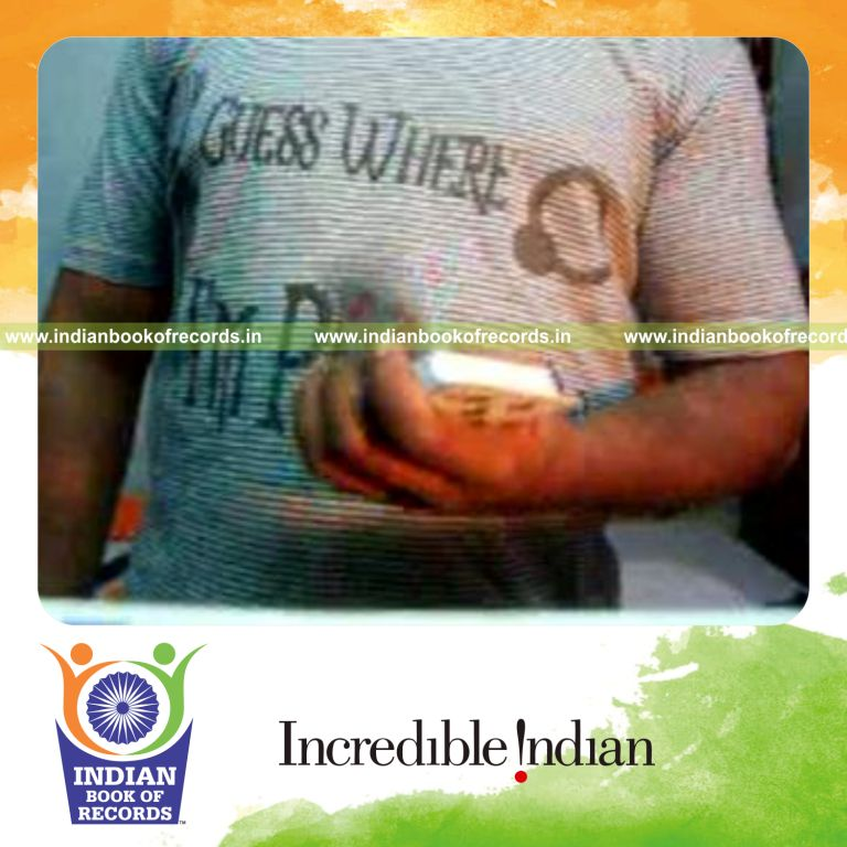 individual placing maximum bottom cards on top one handed in 30 seconds for record in Indian Book of Records